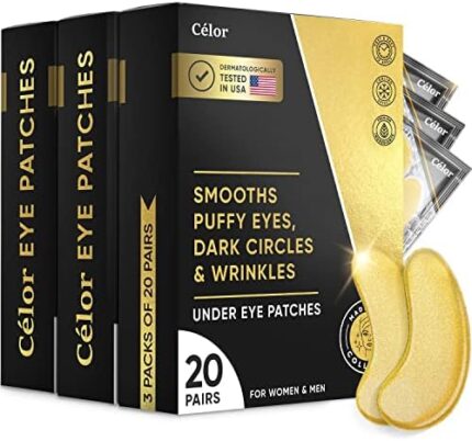 Celor Under Eye Patches for Puffy Eyes and Dark Circles - Eye Masks with Amino Acids & Collagen, Eye Care for Wrinkles - Birthday Gift for Women - Skincare Self Care - USA Tested (60 Pairs)