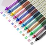 Color pen Pens Gel Pen Rolling Ball Pens RIANCY Colored Pens Quick Dry Ink 0.5 mm 12 Pcs Liquid Ink Multicolored Pens for Taking Notes Office Journaling Japanese Back to School Stationery Art Supply