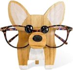 Creative Animal Glasses Stand, Wooden Corgi Eyeglass Holder, Spectacle Display Rack, Sunglasses Display Rack for Home Office Desk Decor Accessories