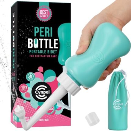 Cynpel Peri Bottle - Portable Travel Bidet - Labour and Pregnancy Hospital Bag Essentials - After Birth Recovery Tools for Postpartum New Mom - Perineal Spray Bottle Kit - Feminine Care - 12 Oz