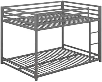 DHP Miles Metal Full/Full Bunk Bed, Silver