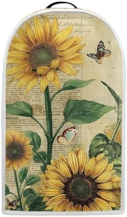 DISNIMO Poster Sunflower Butterfly Blender Dust Cover Fingerprint Protection Cover for Stand Mixer or Coffee Machine, Home Kitchen Appliance Cover for Stain Dust Resistant Supplies