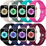 DaQin Sport Bands Compatible with Apple Watch Band 40mm 38mm 41mm 42mm 44mm 45mm Women Men, Soft Durable Silicone Strap Replacement Wristbands for Apple Watch SE iWatch Series 9 8 7 6 5 4 3 2 1