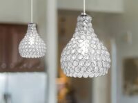 Depuley Crystal Pendant Light, Modern Adjustable Hanging Light Fixture, Teardrop Chandelier for Kitchen Island Dining Room Bedroom Hallway, 1 Light Chrome Finished Globe, E26 Base, Gourd-Shaped