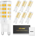 DiCUNO G9 LED Light Bulbs Ceramic Base, 4W (40W Halogen Equivalent), 400lm, 3000K Soft Warm White, 110V 120V, Bi-pin G9 Base Non-Dimmable for Home Lighting, 6-Pack