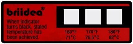 Dishwasher Temperature Labels, Briidea Temperature Label for Dishwashers, 3-Temp 160°F/71℃, 170°F/76.5℃, 180°F/82℃, Pack of 24 Labels