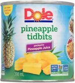 Dole Canned Pineapple Tidbits in Fruit Juice, 398 ml Can