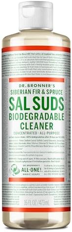 Dr. Bronner's - Sal Suds Biodegradable Cleaner (473 mL) - All-Purpose Cleaner, Pine Cleaner for Floors, Laundry and Dishes, Concentrated, Cuts Grease and Dirt, Powerful Cleaner, Gentle on Skin