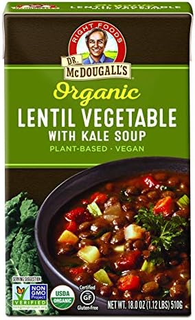 Dr. McDougall's Right Foods Organic Vegetable Soup Lentil 532 ml (Pack of 6)