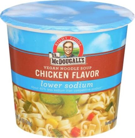 Dr. McDougall's Right Foods Vegan Chicken Flavor Noodle Soup, Light Sodium, 1.4-Ounce Cups (Pack of 6) ( Value Bulk Multi-pack)