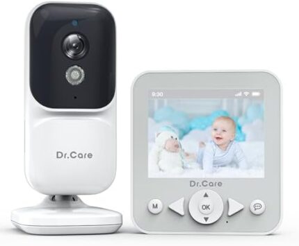 Dr.Care NeoView Video Baby Monitor - 2.8” Screen, 2-Way Audio, Video Loop Recording, Night Vision, Real-Time/VOX Monitoring, Temperature Sensor, Lullabies, Belt Clip Design (Supports Up to 128GB)