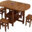 Drop Leaf Folding Table Wooden Dinner Table with Wheels for Kitchen, Living Room, Space Saving Furniture for Small Spaces