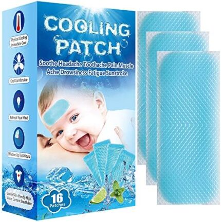 EasYeah Baby Cool Pads for Kids Fever Discomfort, Instant Cooling Patch, Pack of 16