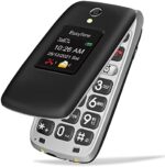 Easyfone Prime-A1 Pro 4G Unlocked Flip Mobile Phone for Seniors, 2.4'' HD Display, Big Buttons, Clear Sound, SOS Button, 1500mAh Battery with a Charging Dock, FCC IC Certified (Black)