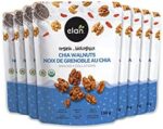 Elan Organic Chia Walnuts, Non-GMO, Gluten-Free, Vegan, Kosher, Healthy Snacks, Glazed Nuts with Chia Seeds, Goji Berry Powder & Himalayan Pink Salt, Superfood Infused Nuts, 8 Count, 130 g