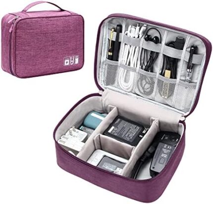 Electronics Organizer Travel Universal Cable Organizer Bag Waterproof Electronics Accessories Storage Cases for Cable, Charger, Phone, USB, SD Card, Hard Drives, Power Bank, Cords