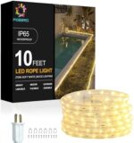 FOEERS LED Rope Lights,10FT Tube Lights with Plug in,Rope Lights Indoor for Bedroom Kitchen Deck Christmas Decoration(Warm White,2800K-3000K)