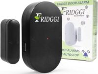 FRIDGGI - Fridge Door Alarm When Left Open, Refrigerator Door Alarm with Delay 80 dB to 110 dB, 60sec, 120sec, 180sec Reminders (Black)