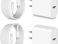 Fast Charger for Apples iPhone 14 13 12 11 Pro Max Plus Mini XS X XR 8 7 6 5, for iPads, 20W USB C Charger Block Wall Plug Fast Charging Brick Cube + Long USB-C to Lightnings Cable 10FT 2Pack