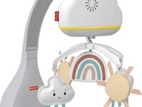 Fisher-Price Baby Toy Rainbow Showers Bassinet Mobile to Bedside Sound Machine with Music & Night Light for Newborn to Toddler Ages 0+ Months