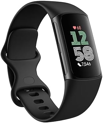 Fitbit Charge 6 Advanced Health and Fitness Tracker with Built-in GPS, Stress Management Tools, Sleep Tracking, 24/7 Heart Rate and more -- Black/Black