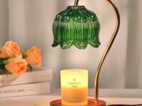 Flower Candle Warmer Lamp with Timer, Glass Candle Warmer Lamp, Birthday Gifts for Women, Mom, Female Friend, Electric Candle Lamp Warmer Gifts, Aromatic Candle Warmer Light for Vintage Home Decor