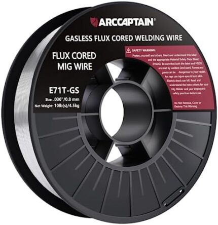 Flux Core Welding Wire, ARCCAPTAIN E71T-GS Spool Gasless Mild Carbon Steel Mig Welding Wire (0.030 Inch 10LB)