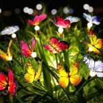 Fohil 4 Pack Solar Garden Lights, Outdoor Solar Butterfly Swaying Lights with 2 Lighting Modes, Waterproof Wind Swaying Butterfly Lights Landscape Lighting for Yard Garden Pathway Lawns Decor