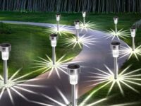 Fohil Solar Garden Lights, 12 Pack Solar Pathway Lights Waterproof, Solar Powered Outdoor Lights, Solar Landscape Lighting Lights for Outside Yard Driveway Walkway Lawn Patio Decor