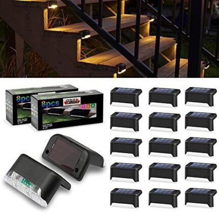 For The Love of Canada Solar Deck Lights Outdoor 24-Pack, Garage Lights, Waterproof Led Solar Deck Lights for Indoor and Outdoor Stairs, Step, Fence, Yard, Patio, Garden, and Pathway (Soft White)