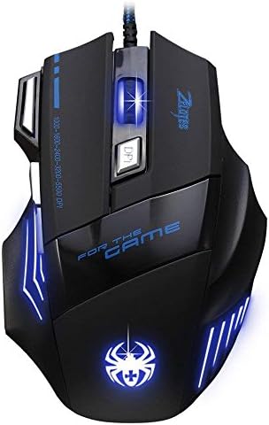 GAMING MOUSE, ZELOTES PROFESSIONAL LED OPTICAL 7200 DPI 7-KEY USB WIRED GAMING MOUSE, GAMER ADJUSTABLE DPI SWITCHING FUNCTION 7200DPI/3200DPI/2400 DPI/1600 DPI/1000 DPI FOR PROFESSIONAL GAMING LAPTOPS