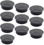 GIAPINST 10Pcs Grommet 2 Inch 50 mm Desktop Power Grommet Desk Wire Hole Insert for Wires of Computer Desks Computer Peripherals Office Equipment (Black)