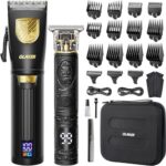 GLAKER Professional Hair Clippers for Men - Cordless Hair Clippers and Hair Trimmer Combo, Complete Barber Kit with 15 Fading Guards & Storage Bag for Hair Trimming & Beard Grooming, Ideal Gifts for Mens At-Home Haircuts