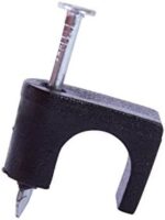 Gardner Bender PSB-100B Polyethylene Coaxial Staple, Secure RG-59 & RG-6, Zinc-Plated Nail for Wood, 1/4", Black, 100/Box