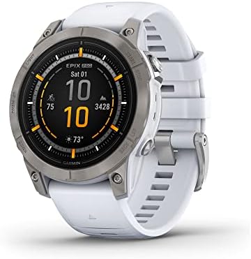 Garmin epix Pro (Gen 2) Sapphire Edition, 47mm, High Performance Smartwatch, Advanced Training Technology, Built-in Flashlight, Whitestone