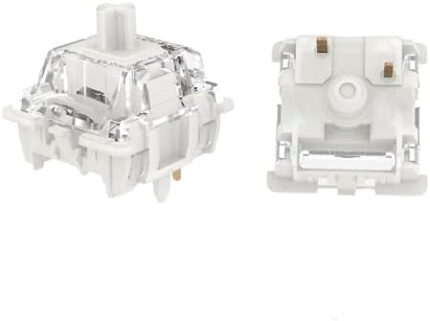 Gateron G Pro 3.0 White Switches 3-Pin 38gf Linear Pre-lubed Switch,Pin-Enhanced,Suitable for Games, Anchors, DIY Peripheral Customization Enthusiasts,Office Users(72PCS,White3-Pin)