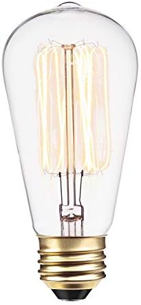 Globe Electric 01321 60W Vintage Edison S60 Squirrel Cage Incandescent Filament Light Bulb, E26 Standard Base, 220 Lumens, White, 1 Pack