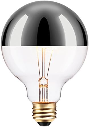 Globe Electric 84650 40W Silver Designer Vintage Edison Chromeo Incandescent Light Bulb, E26 Base, 220 Lumens