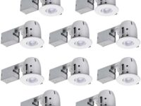 Globe Electric 90540 4" Swivel Round Trim Recessed Lighting Kit 10-Pack, White, Easy Install Push-N-Click Clips, 3.88" Hole Size