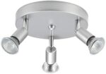 Globe Electric Payton 3-Light Track Lighting Canopy, Brushed Silver Finish, Adjustable Track Heads 58931