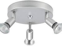 Globe Electric Payton 3-Light Track Lighting Canopy, Brushed Silver Finish, Adjustable Track Heads 58931