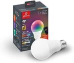 Globe Electric Wi-Fi Smart 10 Watt (60W Equivalent) Multicolor Changing RGB Tunable White Dimmable Frosted Led Light Bulb, No Hub Required, Voice Activated, 2000K - 5000K, A19 Shape, E26 Base 34202