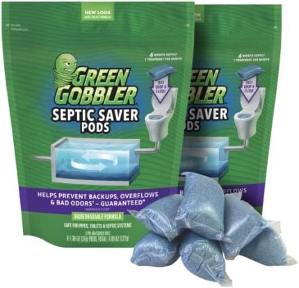 Green Gobbler Septic Saver | Septic Tank Treatment Packets | 2 Pack | 1 Year Septic Tank Supply