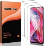 HAOFILM [3 Pack] Tempered Glass Screen Protector Compatible for Oppo A54 5G, A74 5G, Easy-Install, Bubble Free,Touch Sensitive