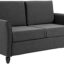 HOMCOM 56" Loveseat Sofa, Upholstered 2-Seater Couch with Armrests and Wooden Legs for Living Room, Bedroom, Dark Grey