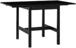 HOMCOM Foldable Solid Wood Dining Table, Drop Leaf Table for Small Spaces, Folding Table for Kitchen, Dining Room, Black