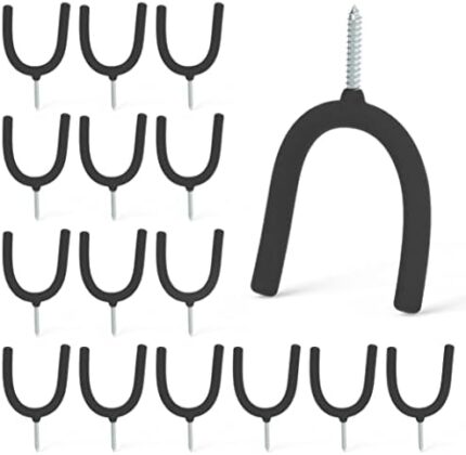 HUHOLE Garage Hooks, Shovel Holder, 16 Pack U Hooks for Hanging, Heavy Duty Tool Organizer for Shovel, Broom, Garden Tools, Shed Tools