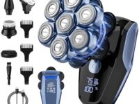 Head Shavers for Bald Men, Detachable 7D Electric Razor, IPX7 Waterproof Skull Shaver 3-Speed, Wet & Dry Mens Grooming Kit, LED Display Rotary Shaver Trimmer, USB Rechargeable