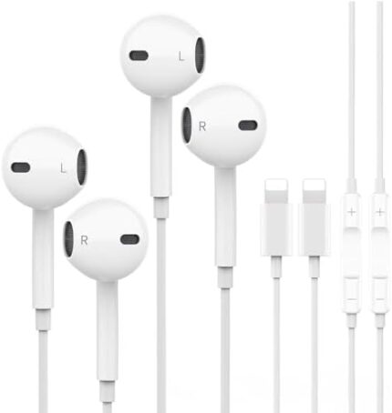 Headphones Wired for iPhone 14/13/ 12/11/ XR/XS/X/ 8/7, iPad Pro Air Mini, Wired Earbuds, Microphone and Volume Control, No Need Bluetooth Connect