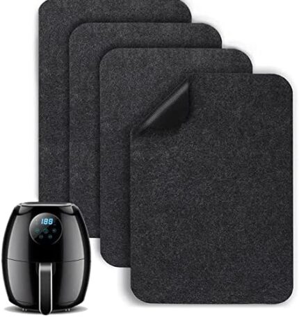 Heat Resistant Mats for Air Fryer Coffee Maker Kitchen Countertop, 4 Pcs 16 x 12 In Non-slip Silicone Appliance Slider for COSORI Ninja Foodi Air Fryer Toaster Oven Blender